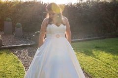 Golden hour, wedding day, bride,