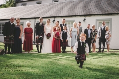 Family wedding, boy running, Barony Castle