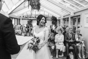 Bride in ceremony room