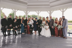 Large group image of wedding guests